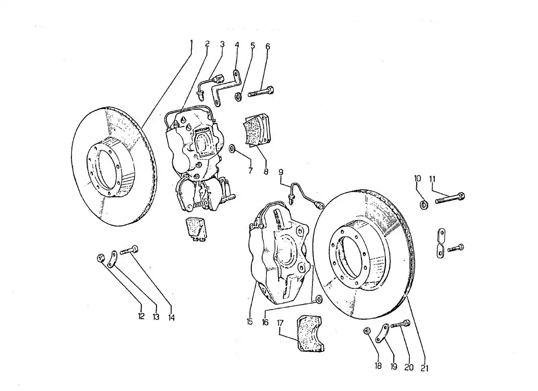 un diagrama de piezas del catálogo de piezas lamborghini jarama