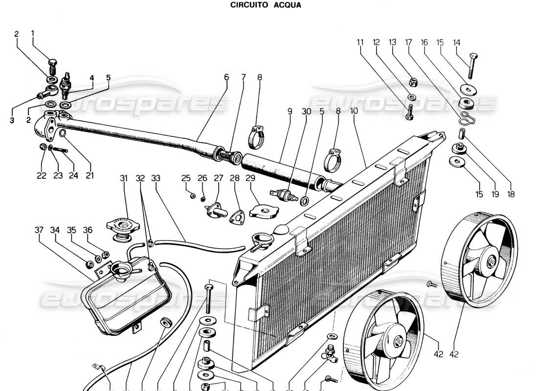 un diagrama de piezas del catálogo de piezas lamborghini espada