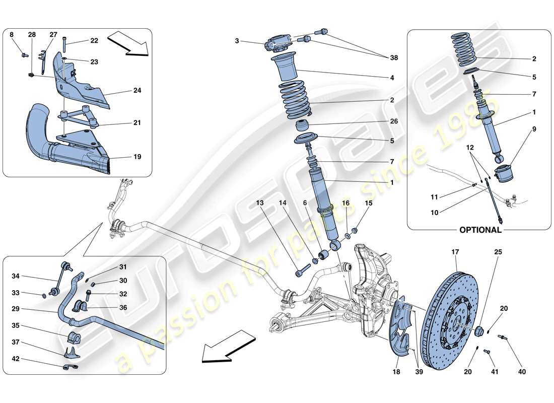 un diagrama de piezas del catálogo de piezas Ferrari 812 Superfast (Europa)