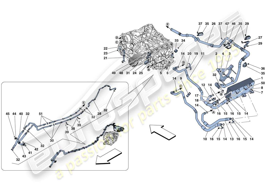 un diagrama de piezas del catálogo de piezas ferrari gtc4 lusso t (rhd)