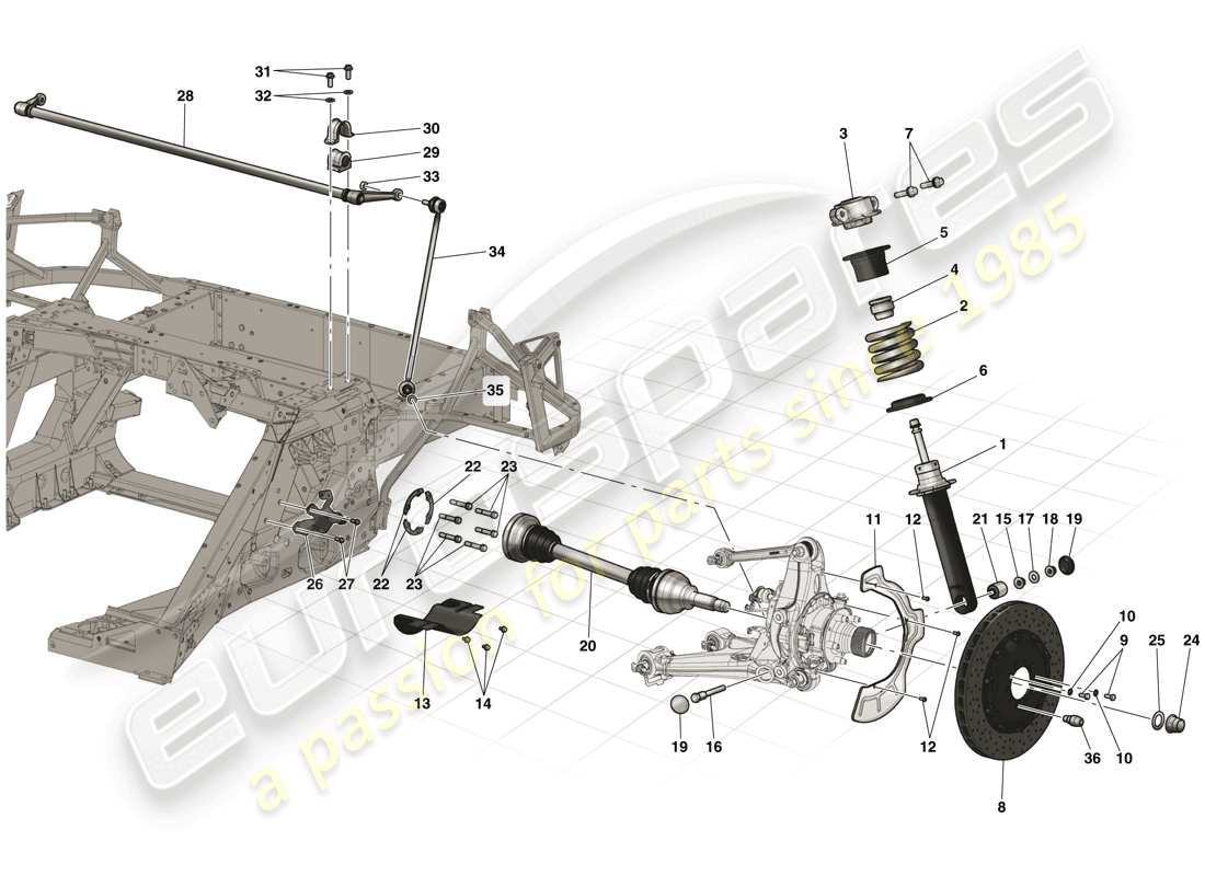 un diagrama de piezas del catálogo de piezas ferrari laferrari (europe)