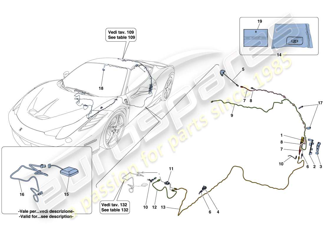 un diagrama de piezas del catálogo de piezas ferrari 458 speciale (europe)
