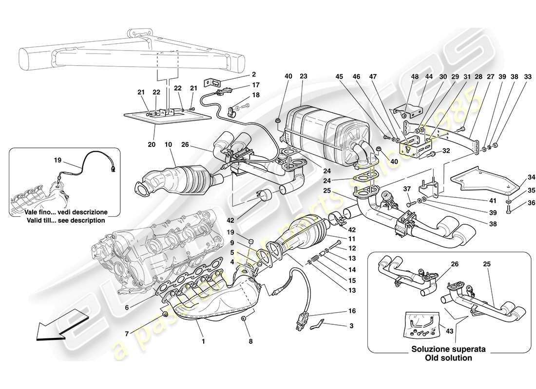 diagrama de pieza que contiene el número de pieza kl-fer-430-decat-cs-ss
