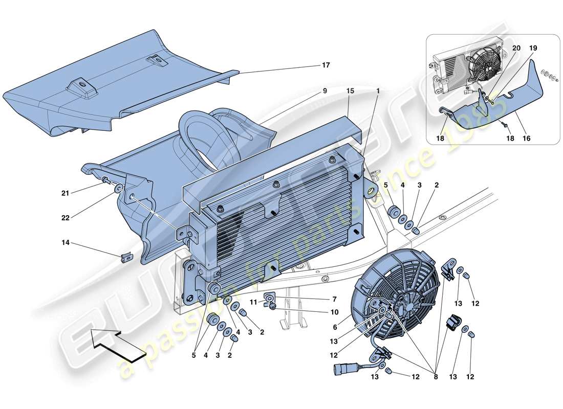un diagrama de piezas del catálogo de piezas ferrari 458 spider (rhd)