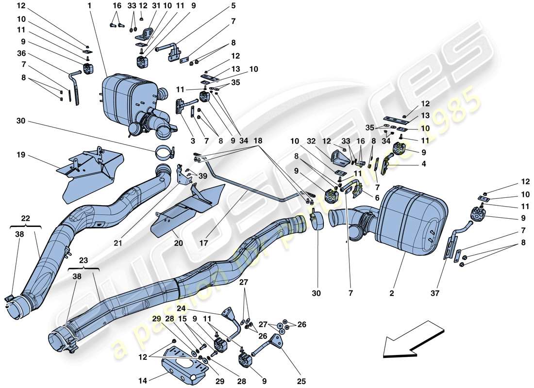un diagrama de piezas del catálogo de piezas Ferrari F12 Berlinetta (EE. UU.)