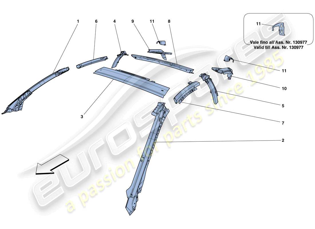 un diagrama de piezas del catálogo de piezas Ferrari F12 TDF (EE. UU.)