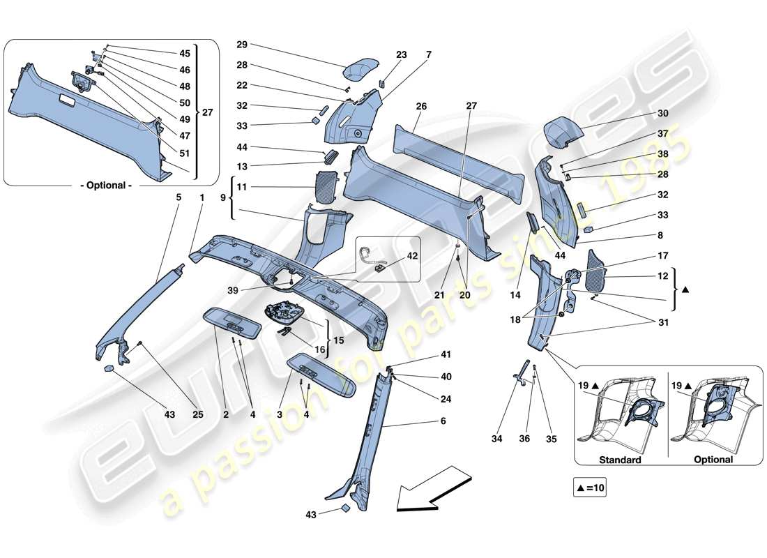 un diagrama de piezas del catálogo de piezas ferrari 458