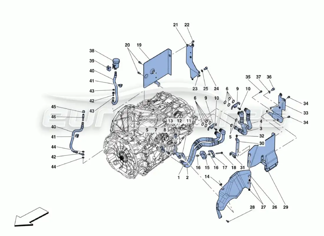 diagrama de pieza que contiene el número de pieza 309168