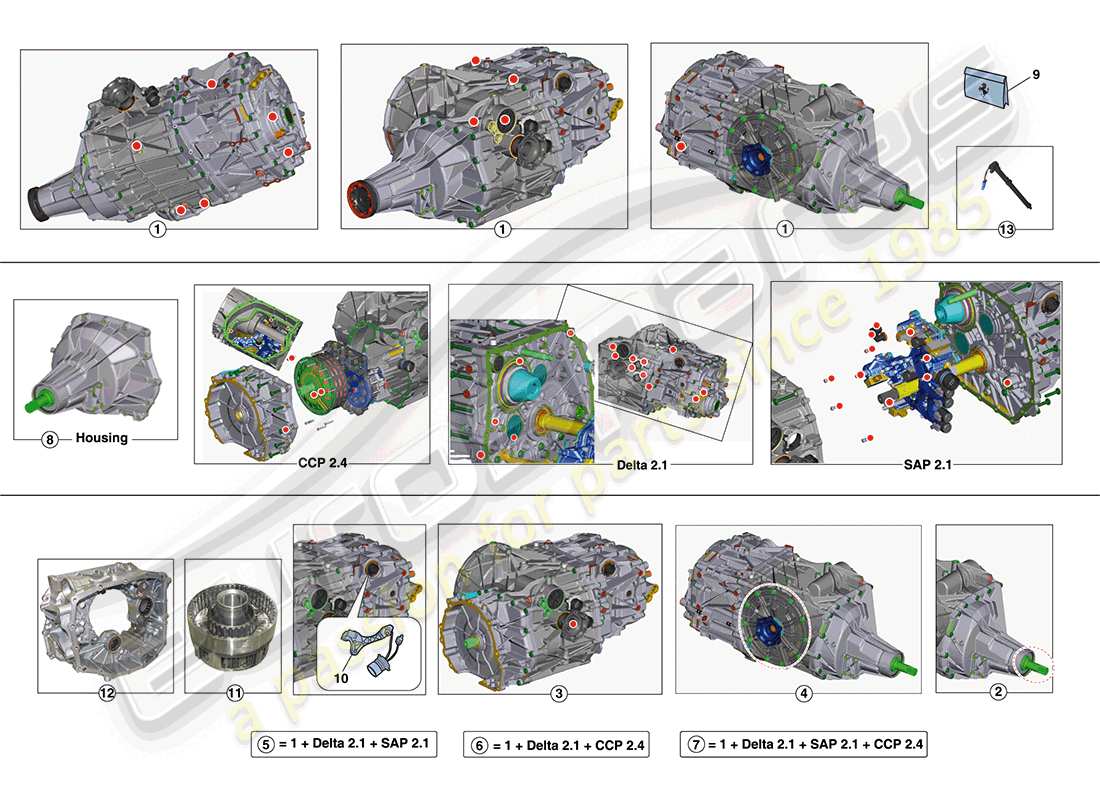 un diagrama de piezas del catálogo de piezas ferrari ff (europe)