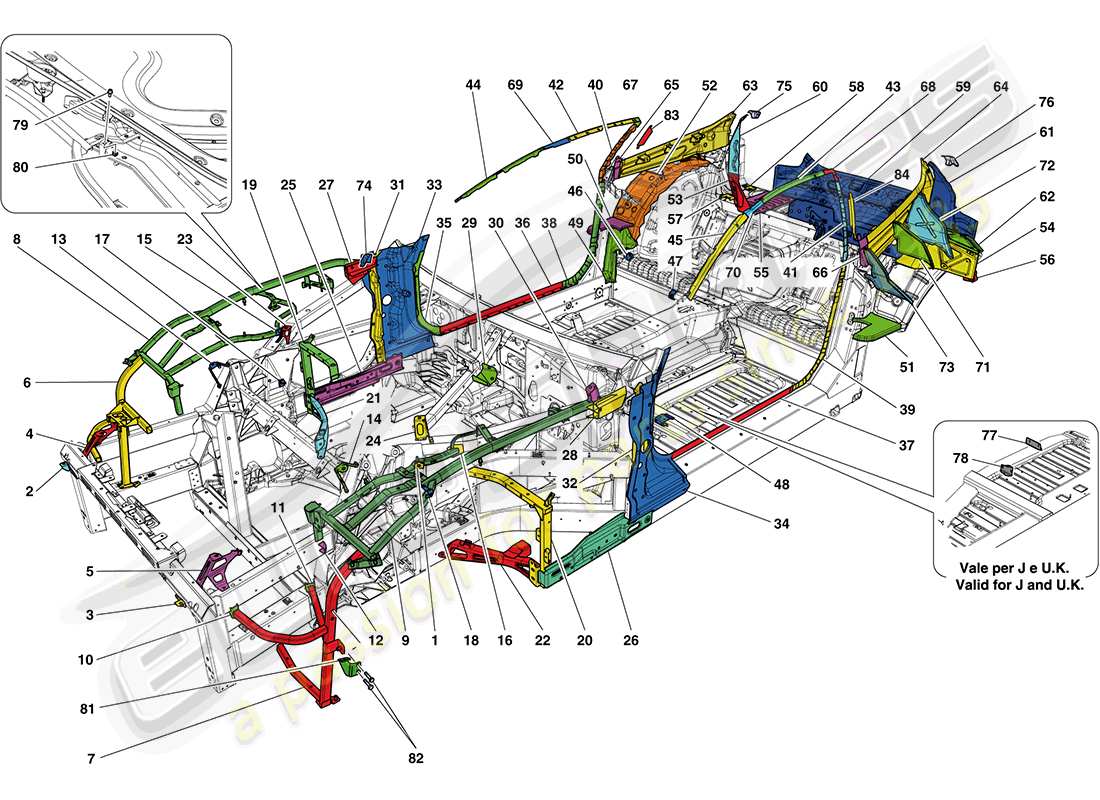 diagrama de pieza que contiene el número de pieza 82599700