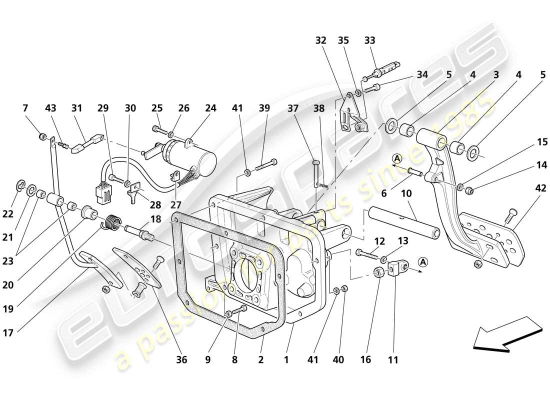 un diagrama de piezas del catálogo de piezas maserati trofeo