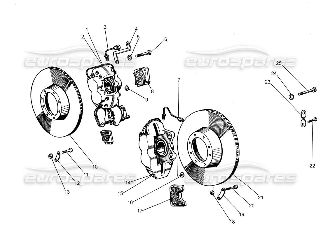 un diagrama de piezas del catálogo de piezas Lamborghini Espada