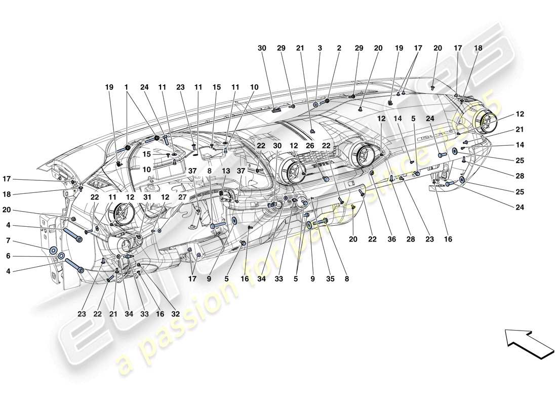 un diagrama de piezas del catálogo de piezas ferrari 812 superfast (usa)
