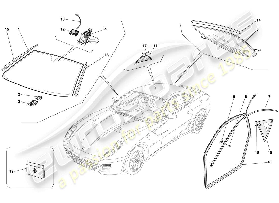 un diagrama de piezas del catálogo de piezas ferrari 599