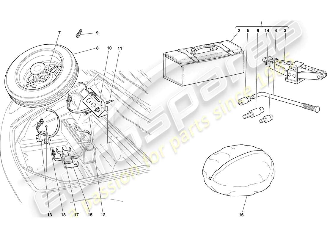 un diagrama de piezas del catálogo de piezas ferrari f430 coupe (europe)
