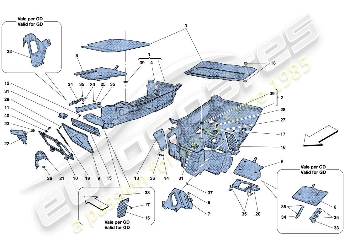 un diagrama de piezas del catálogo de piezas ferrari f12 berlinetta (usa)