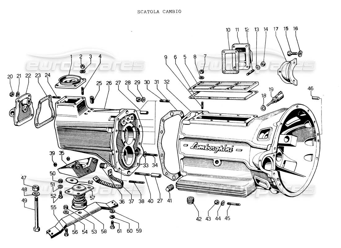 un diagrama de piezas del catálogo de piezas lamborghini espada