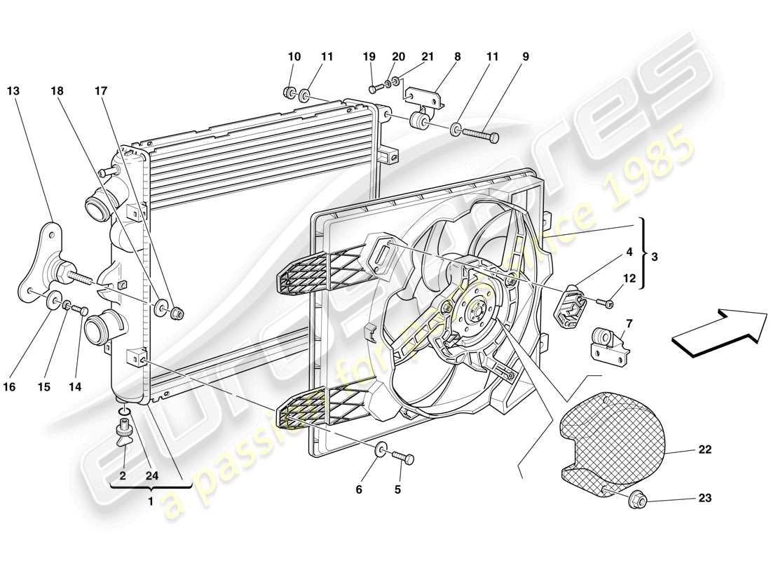 un diagrama de piezas del catálogo de piezas ferrari f430 spider (usa)