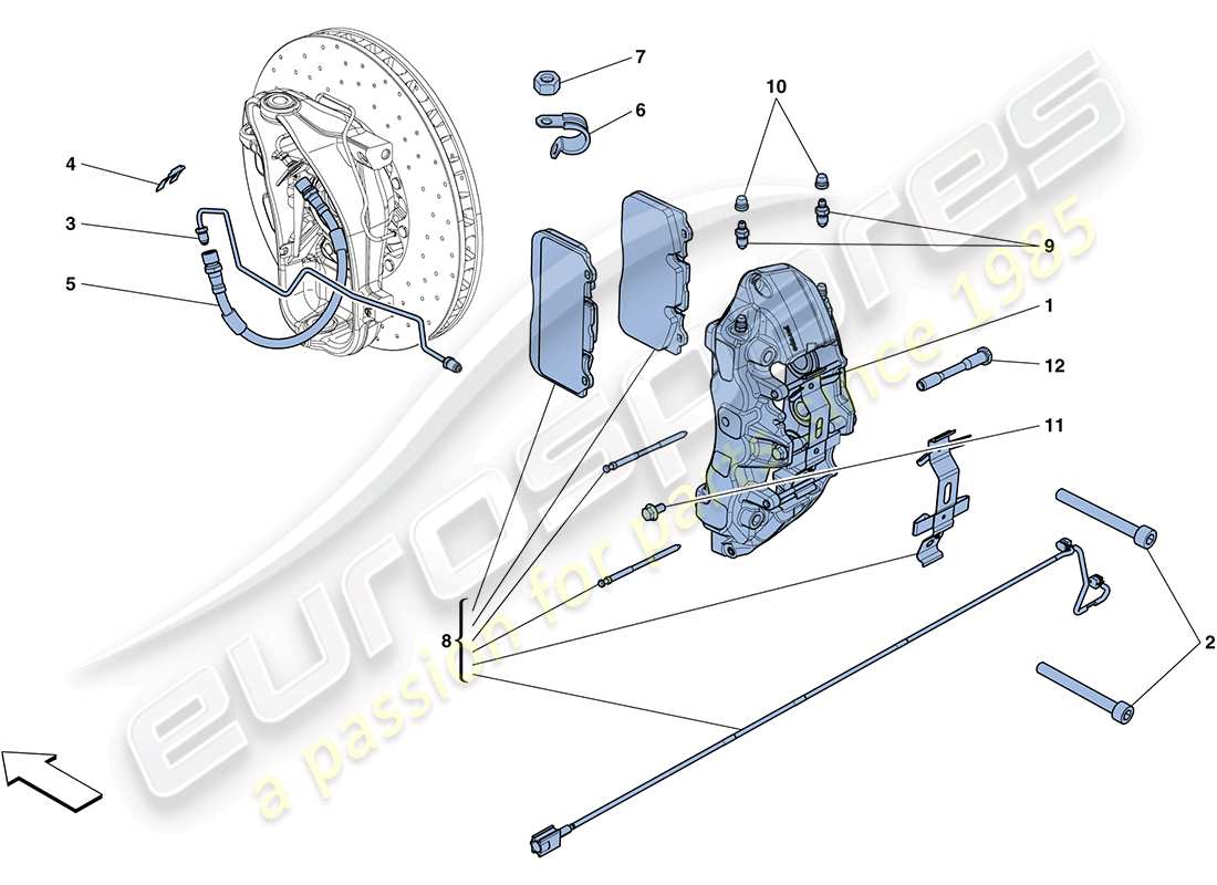 un diagrama de piezas del catálogo de piezas Ferrari FF (RHD)