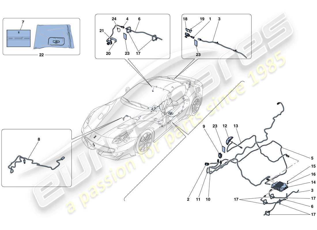 ferrari f12 tdf (rhd) telemetría diagrama de piezas