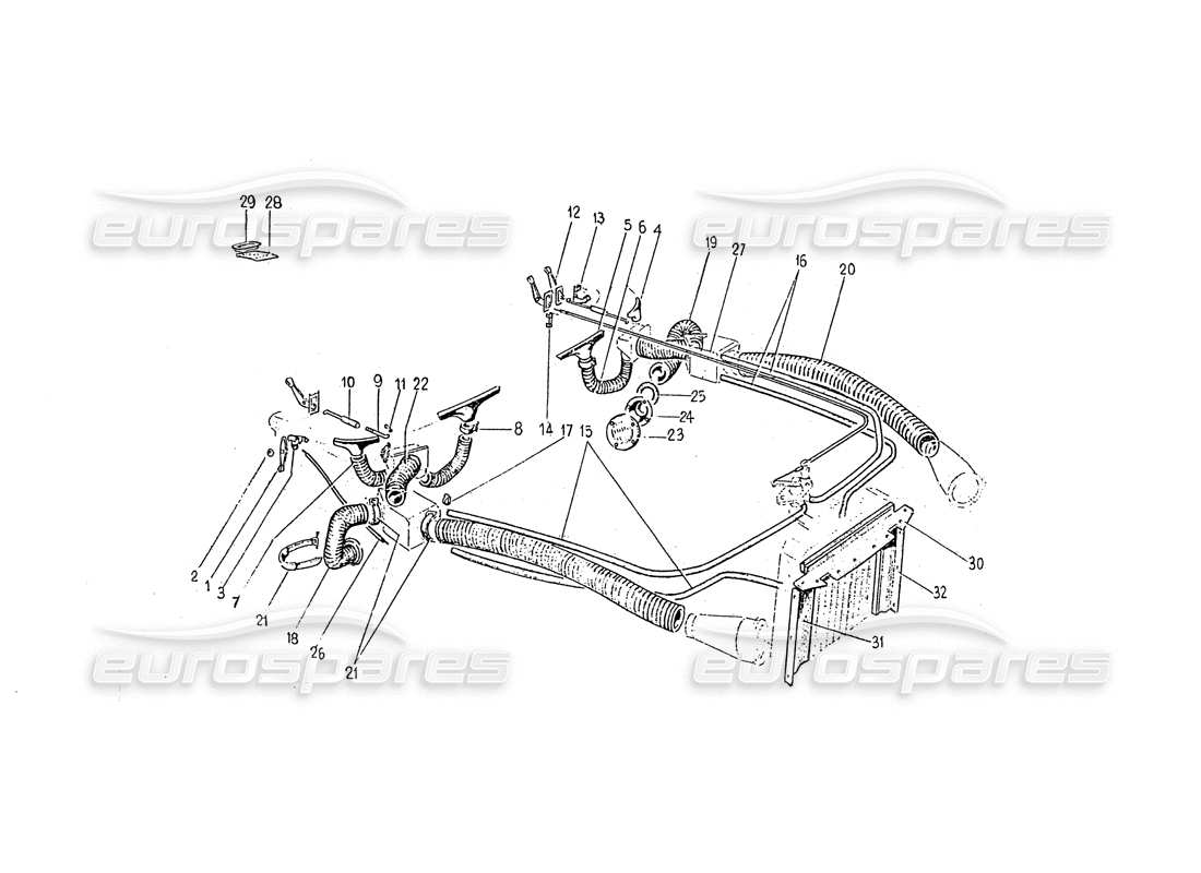 ferrari 330 gt 2+2 (coachwork) diagrama de piezas de matriz y tubos de calentamiento interno (edición 2)