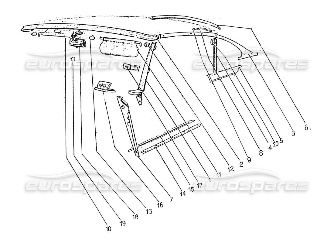 ferrari 330 gt 2+2 (coachwork) parasoles interiores -espejo retrovisor - cenicero (edición 2) diagrama de piezas