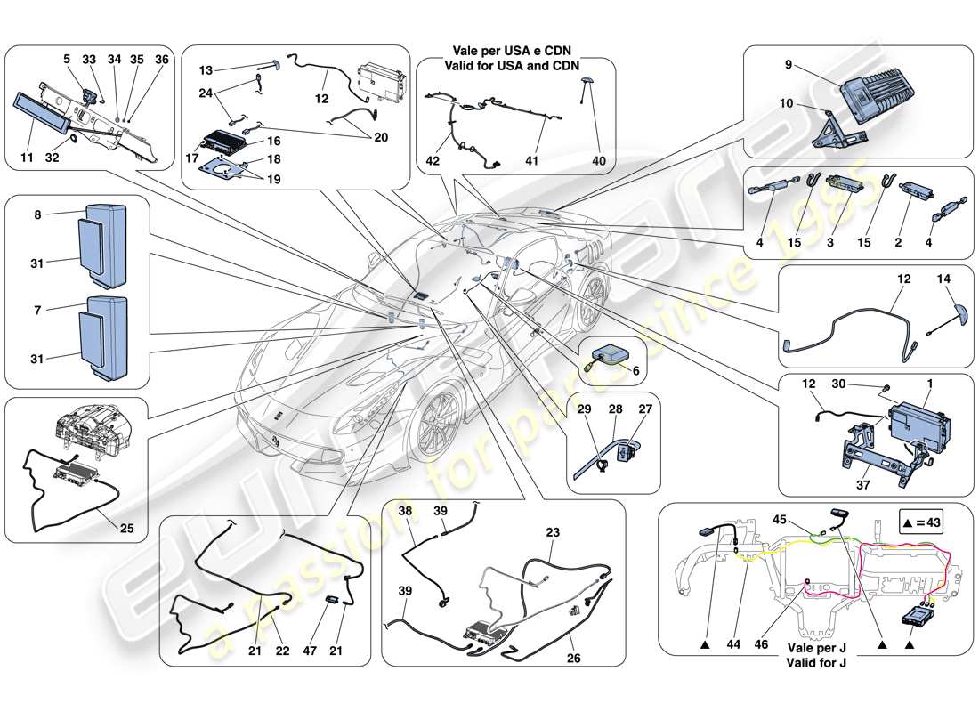 ferrari f12 tdf (usa) infotainment system diagrama de piezas