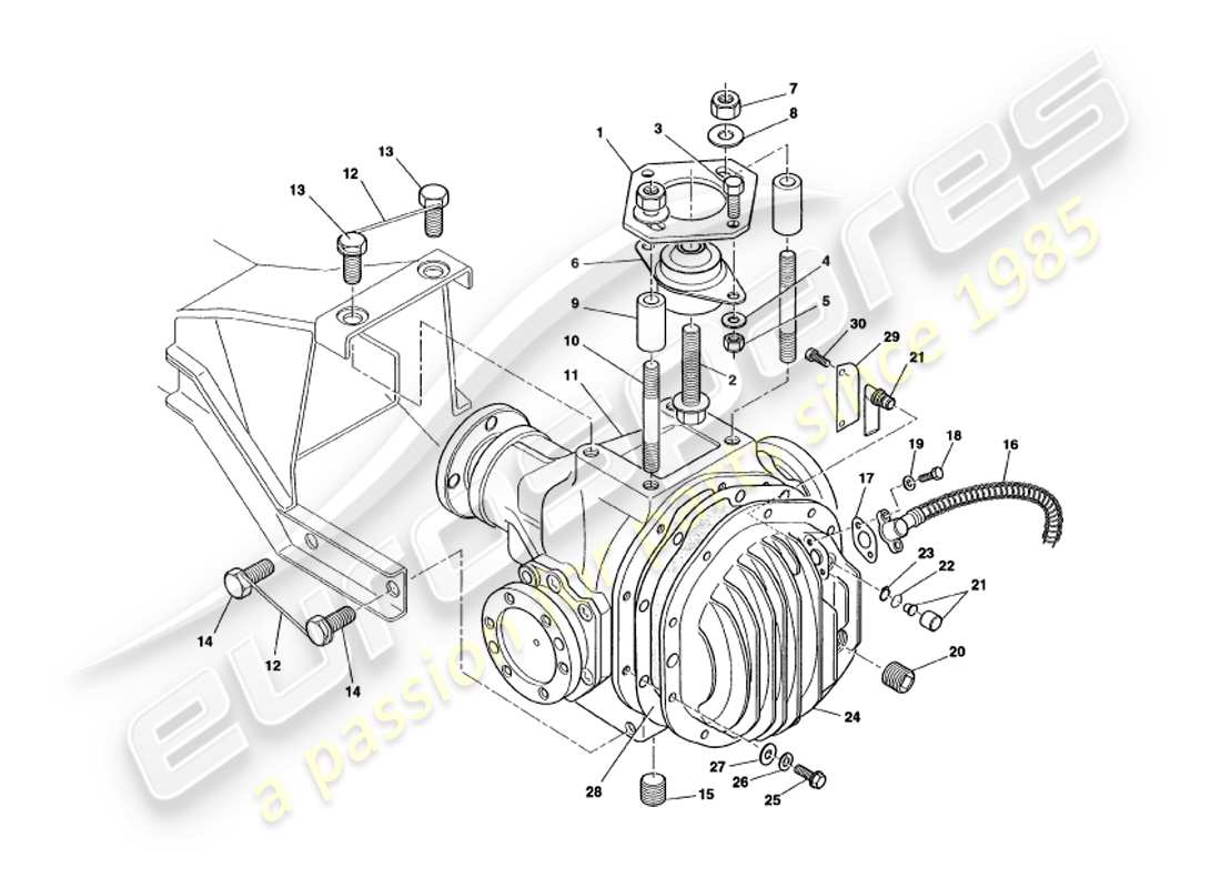 aston martin v8 volante (1997) unidad hipoide diagrama de piezas