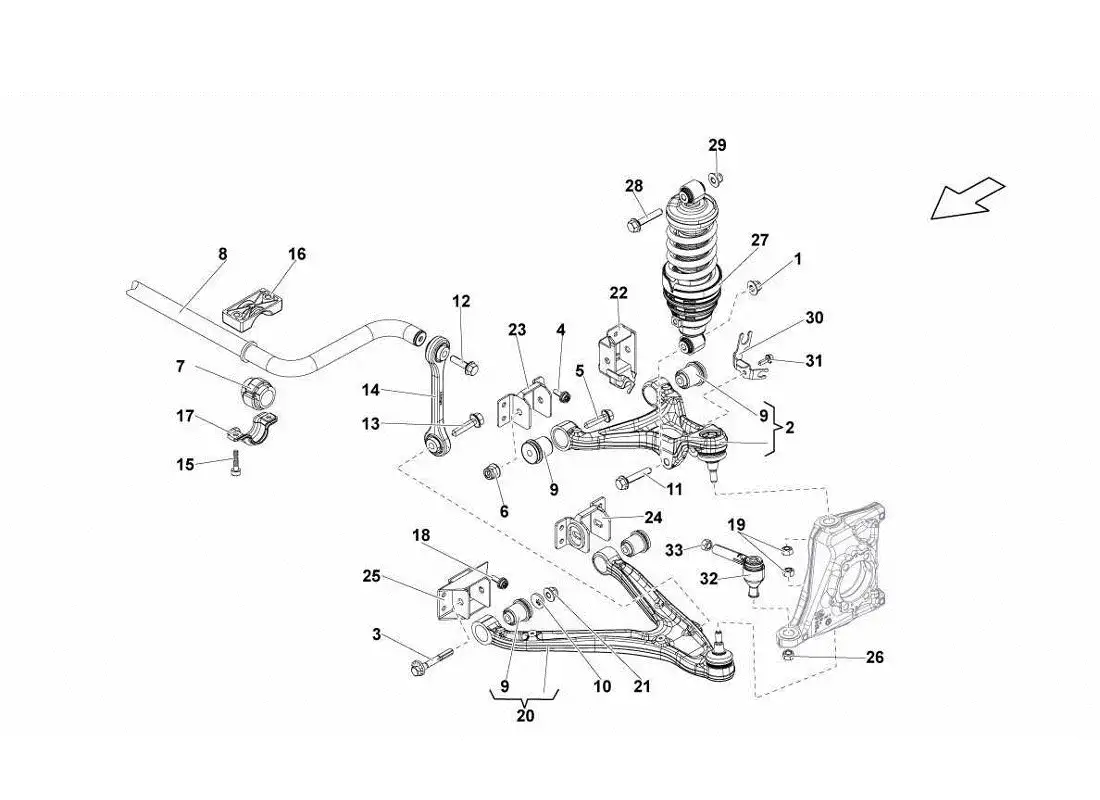 lamborghini gallardo lp560-4s update brazos delanteros diagrama de piezas