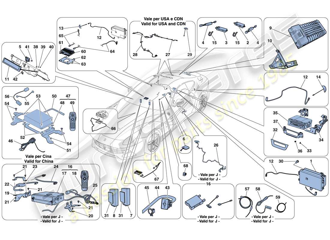 ferrari f12 berlinetta (europe) diagrama de piezas del sistema de información y entretenimiento