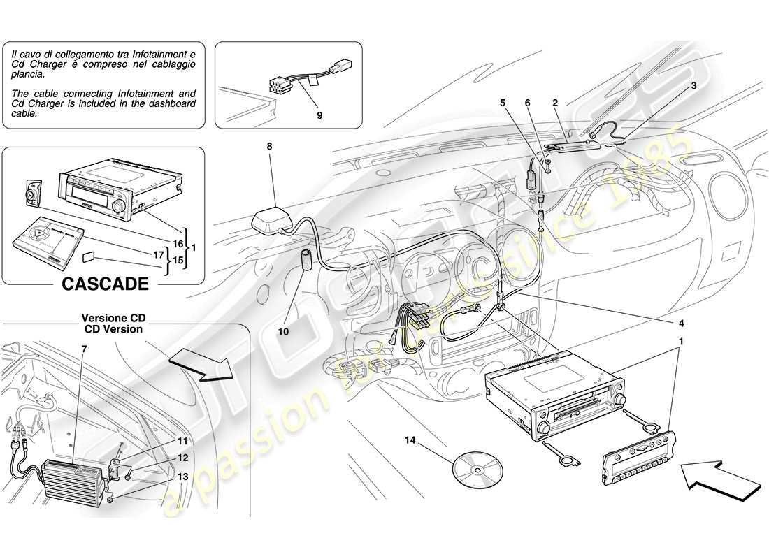 ferrari f430 coupe (europe) diagrama de piezas del sistema hi-fi