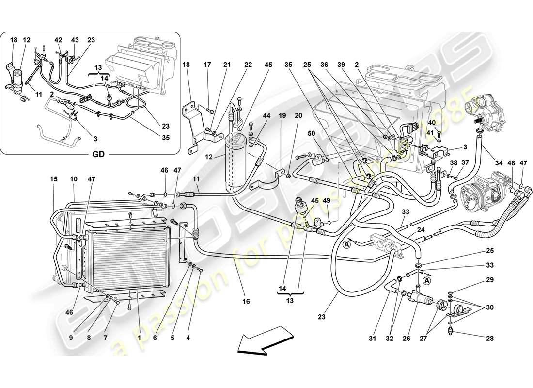 ferrari f430 coupe (usa) sistema de ca diagrama de piezas