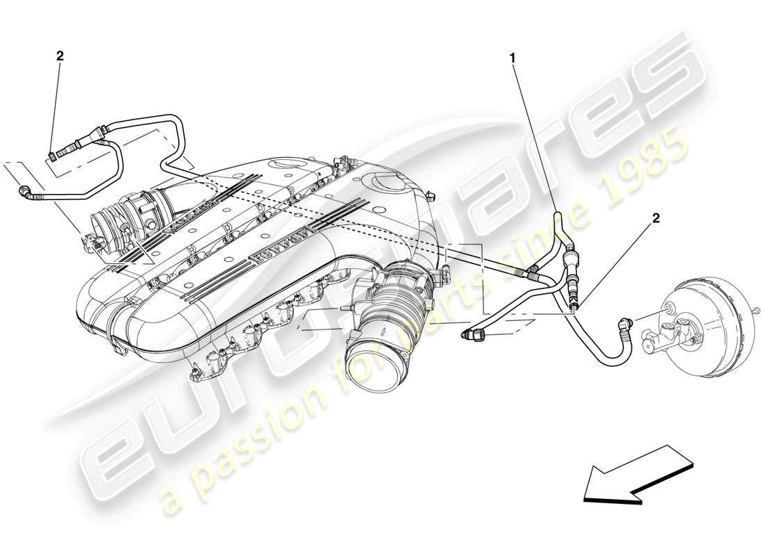 ferrari 599 gto (rhd) sistema de dirección asistida diagrama de piezas