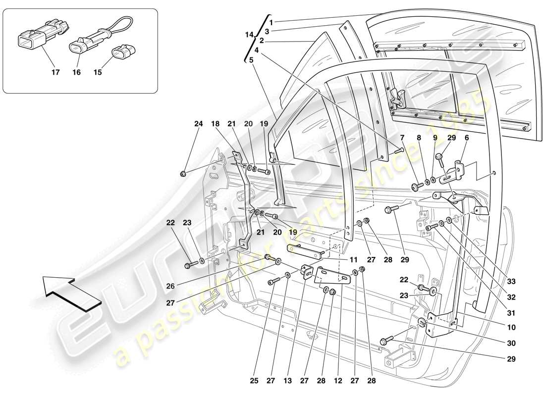 ferrari f430 scuderia spider 16m (usa) diagrama de piezas de cuarto de luz