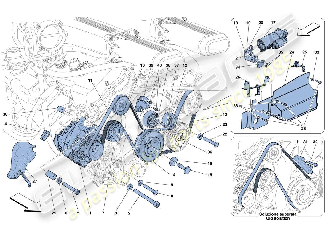 ferrari f12 berlinetta (usa) alternador - motor de arranque diagrama de piezas