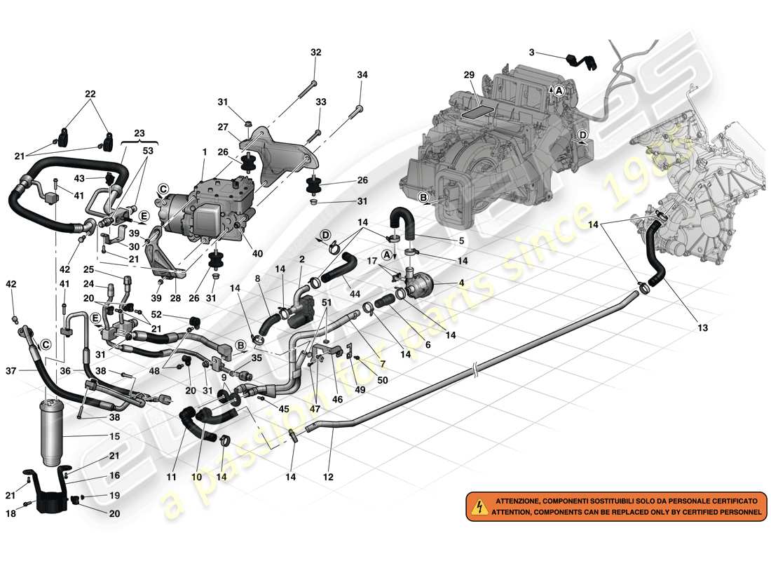 ferrari laferrari (usa) sistema de ca diagrama de piezas