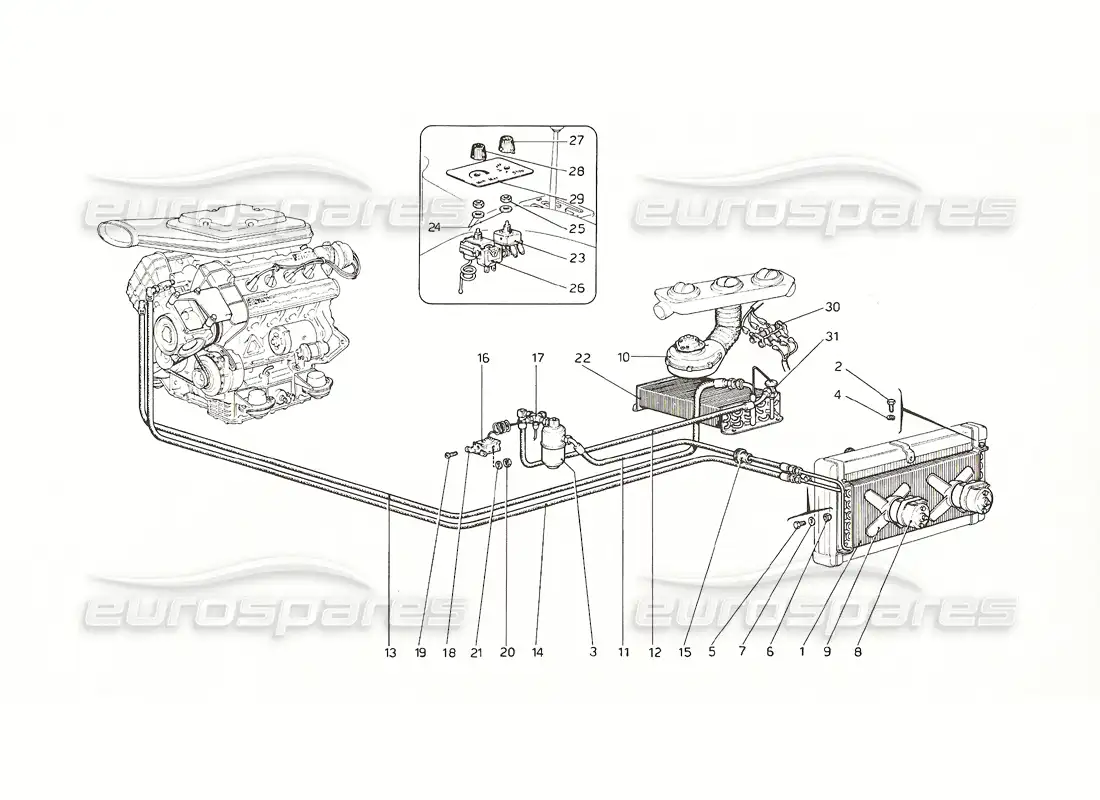 ferrari 308 gt4 dino (1976) sistema de aire acondicionado (hasta n. 12162) diagrama de piezas