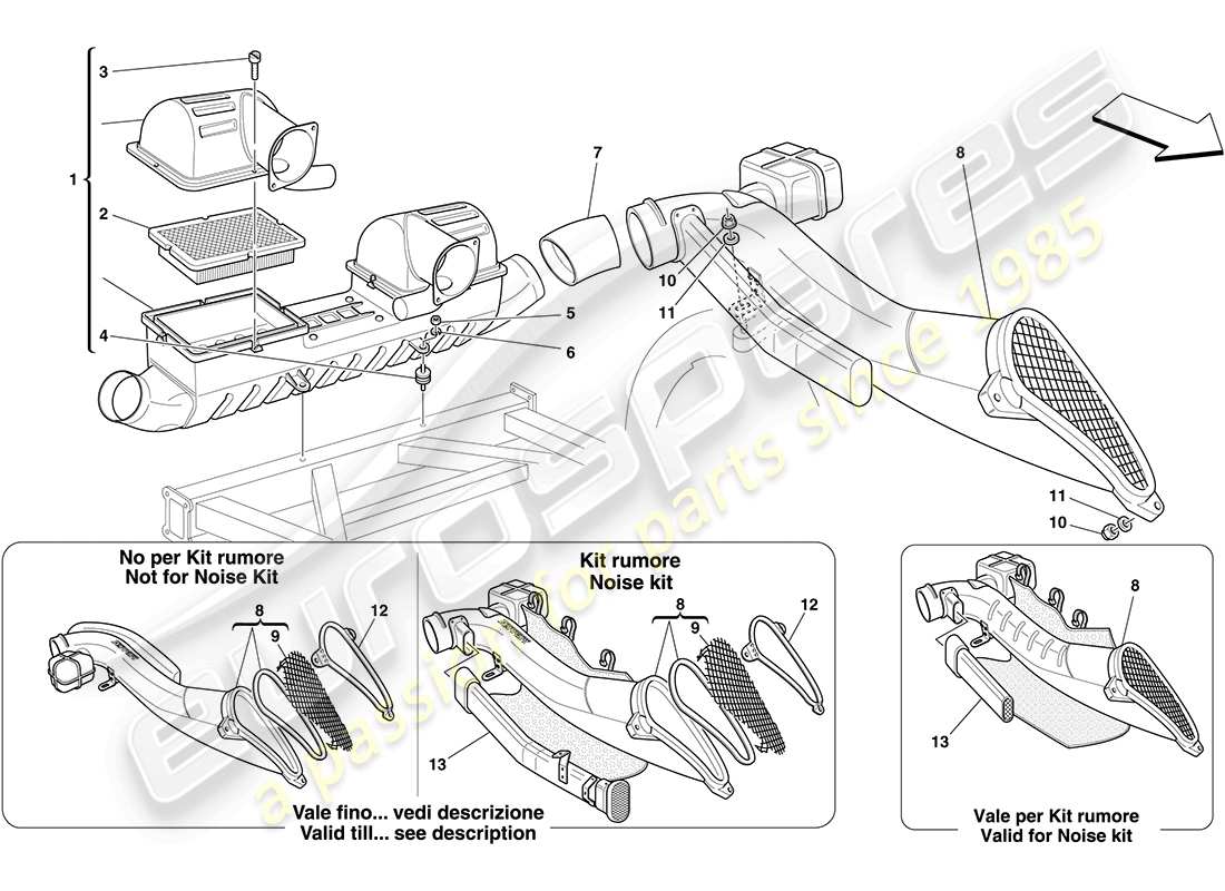 ferrari f430 coupe (europe) toma de aire diagrama de piezas
