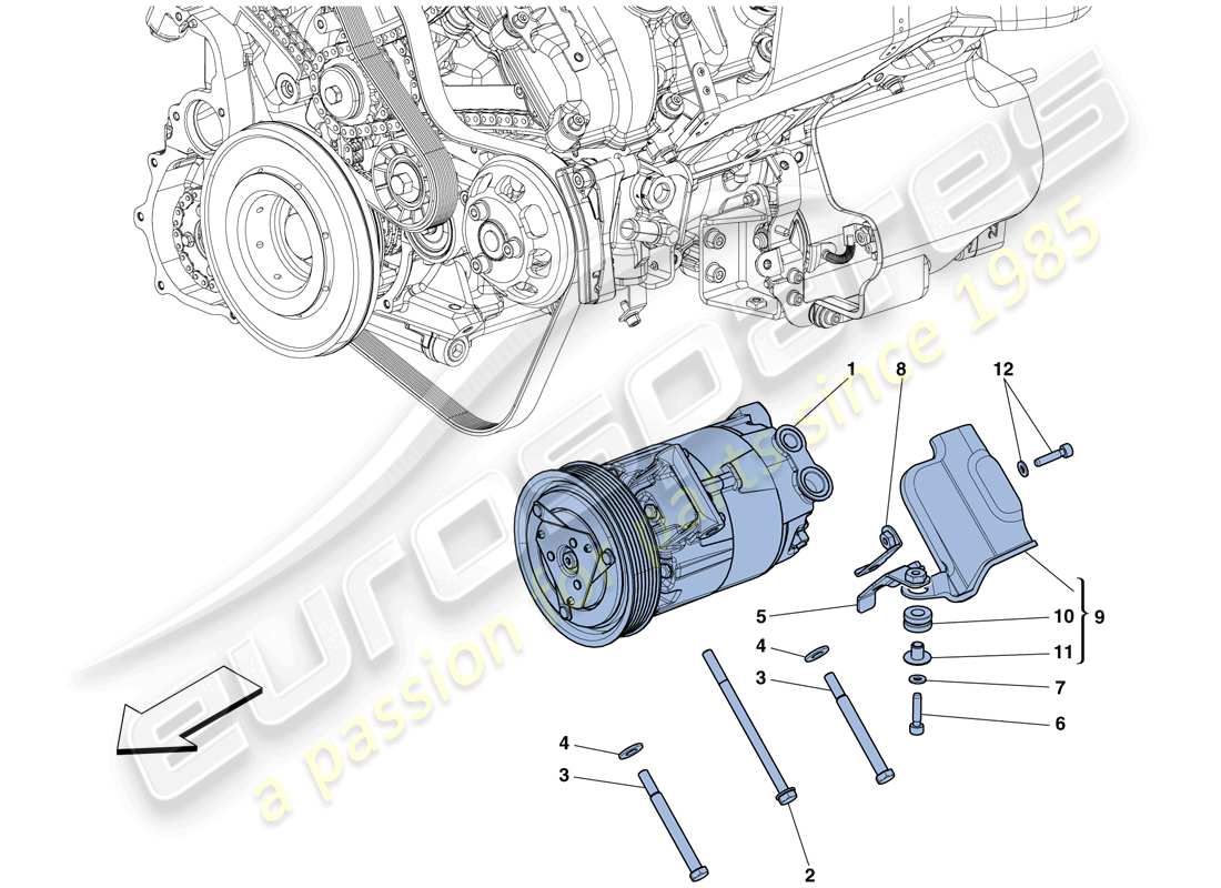 ferrari 458 speciale (europe) diagrama de piezas del compresor del sistema de ca