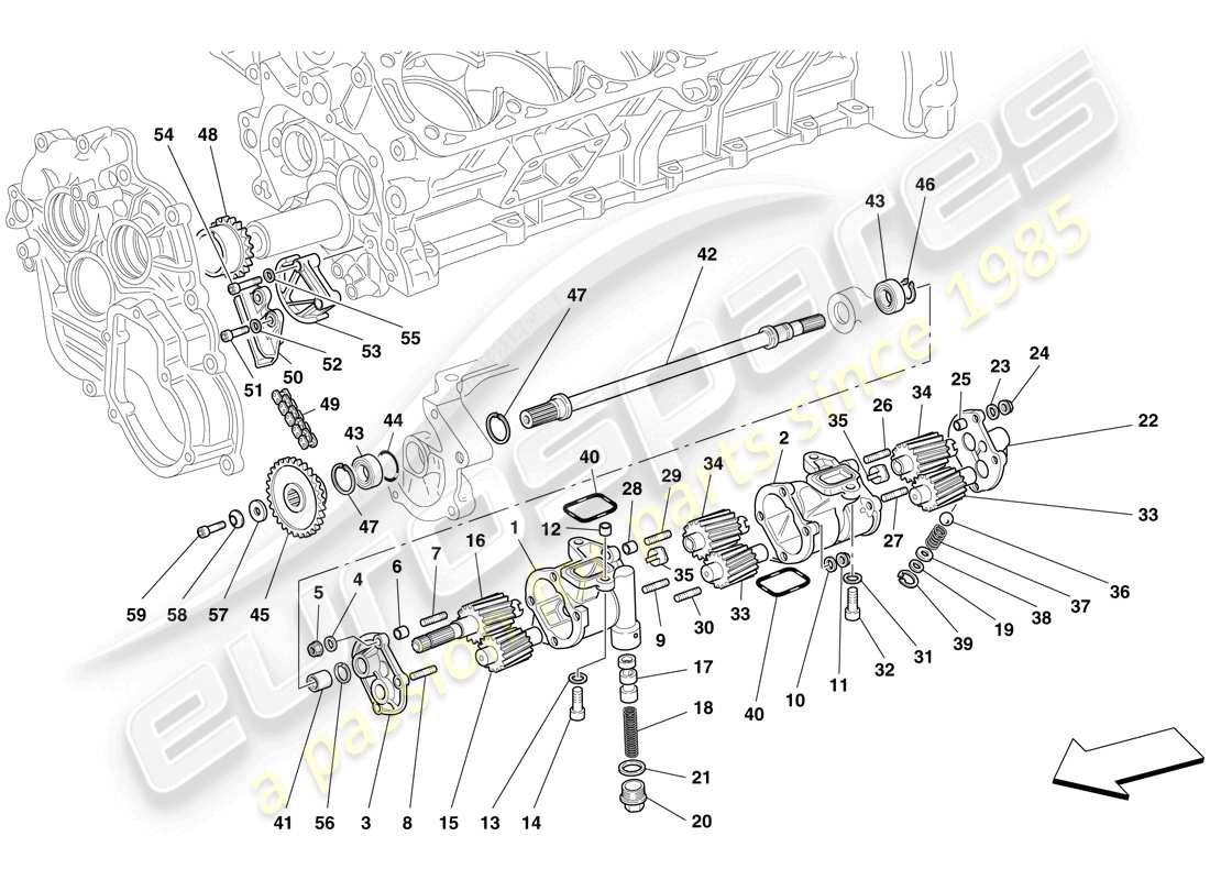 ferrari 612 scaglietti (europe) lubrication - oil pumps part diagram