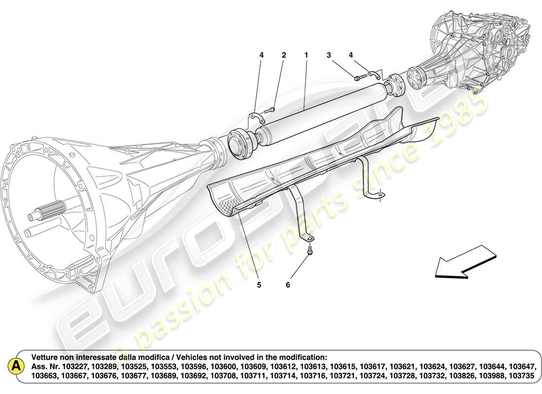 ferrari california (rhd) diagrama de piezas de tubería de transmisión