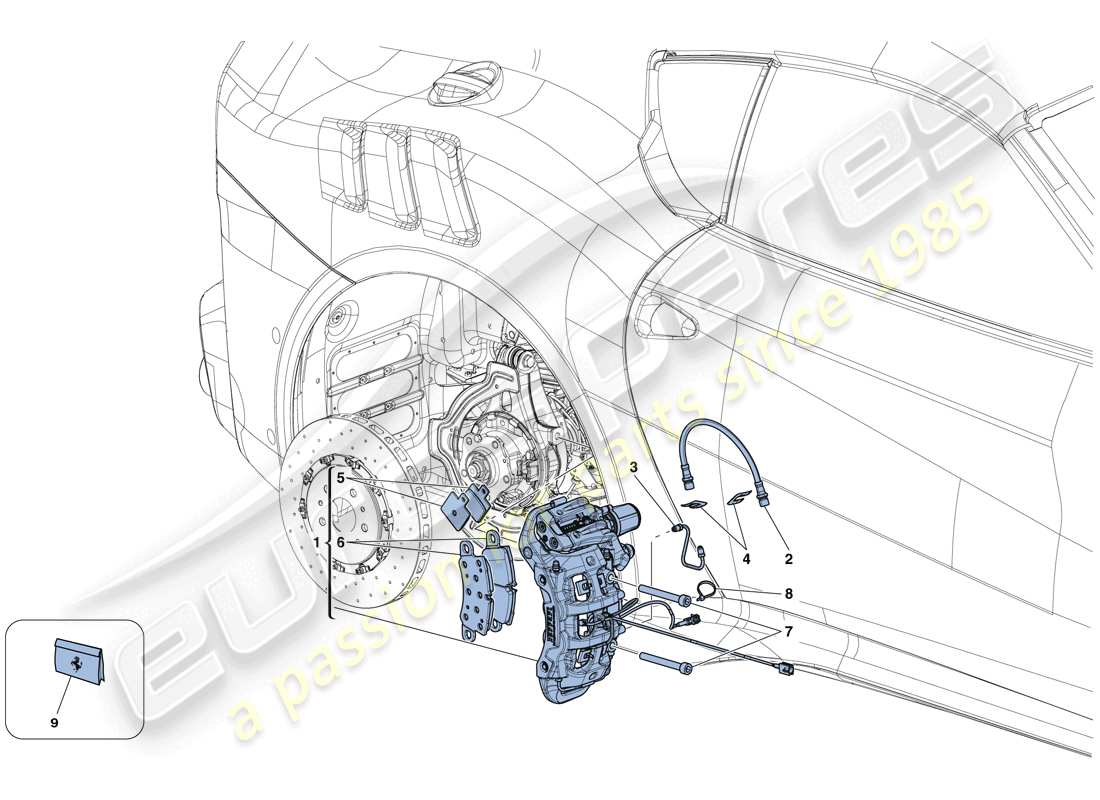 ferrari f12 tdf (rhd) pinzas de freno trasero diagrama de piezas