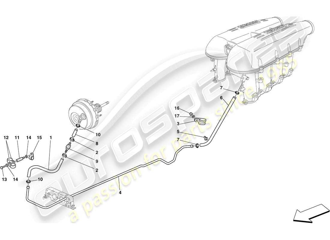 ferrari f430 coupe (rhd) sistema de dirección asistida diagrama de piezas
