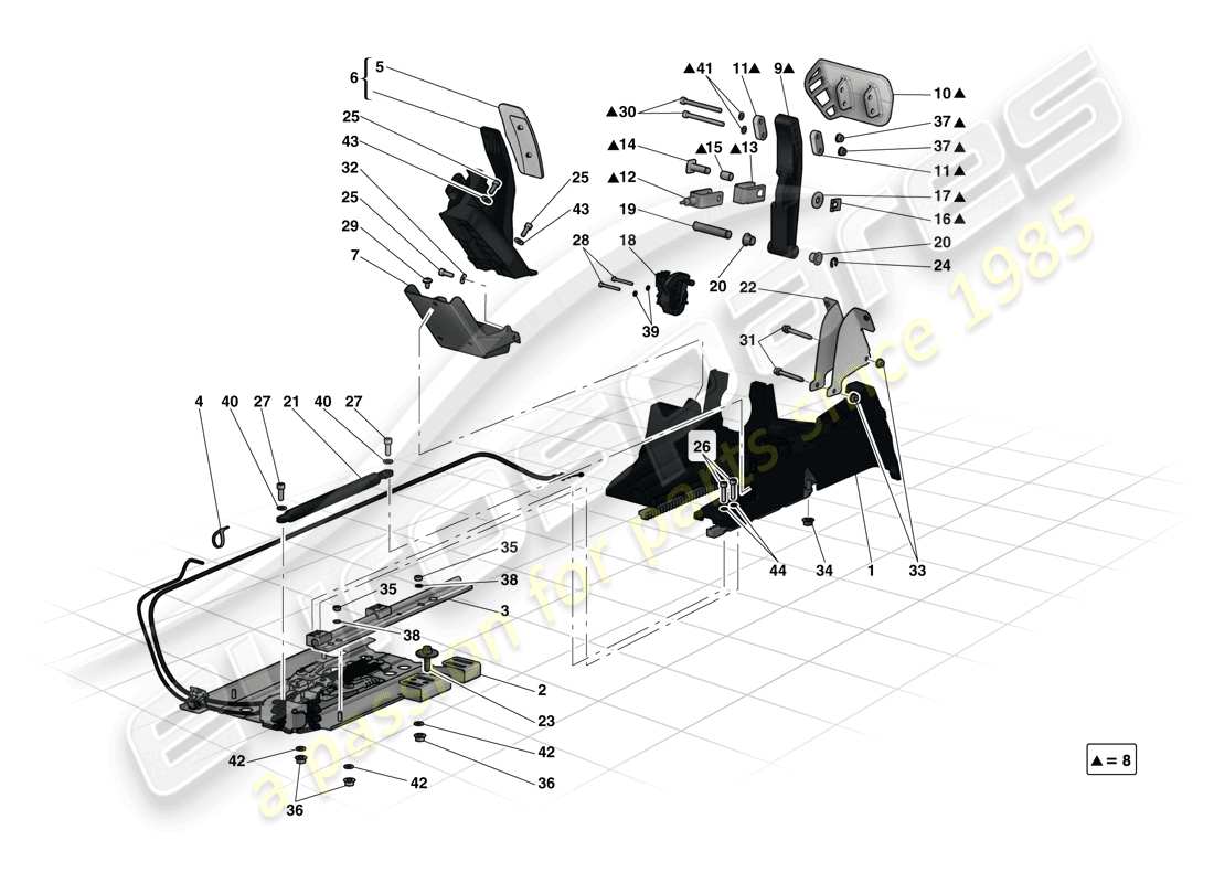 ferrari laferrari (europe) pedalera diagrama de piezas