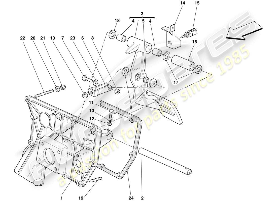 ferrari f430 scuderia (rhd) pedalera diagrama de piezas