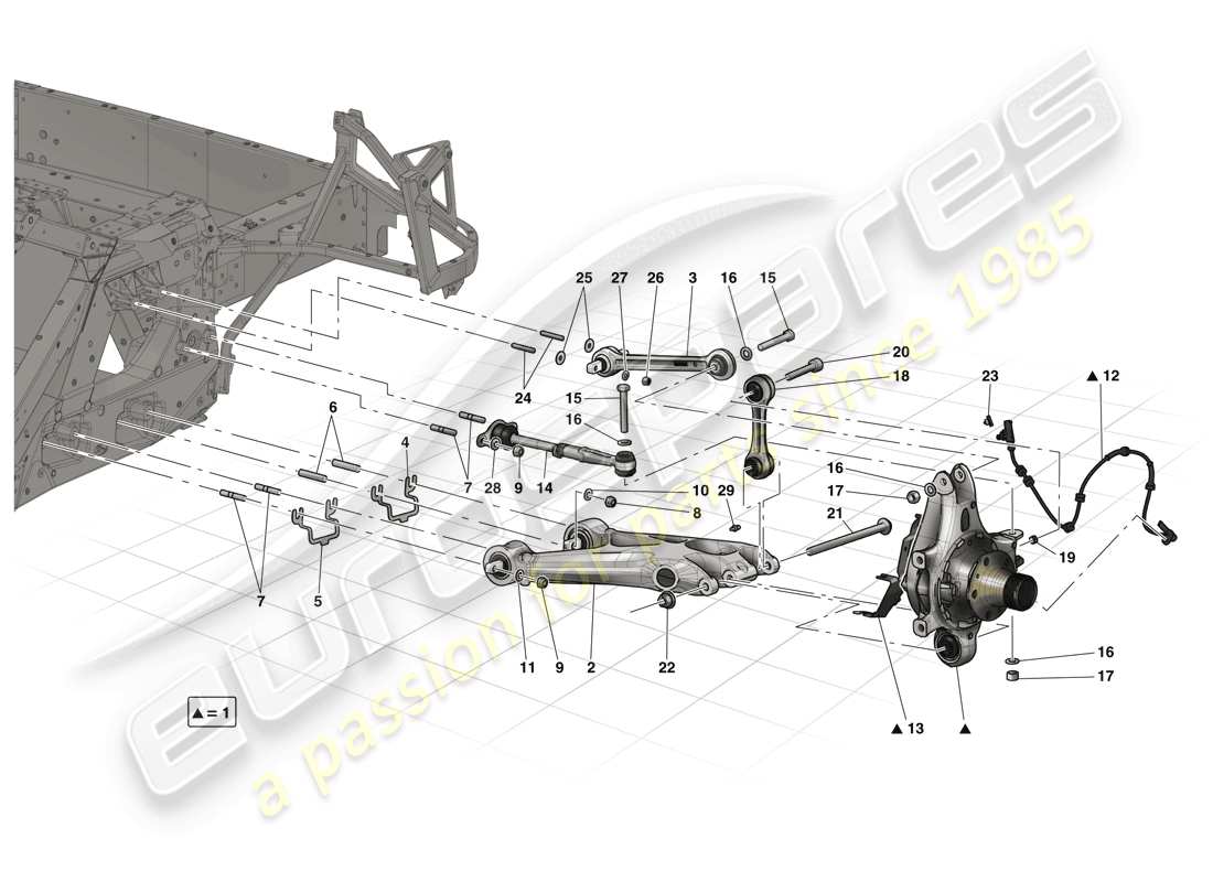 ferrari laferrari (usa) suspensión trasera - brazos diagrama de piezas