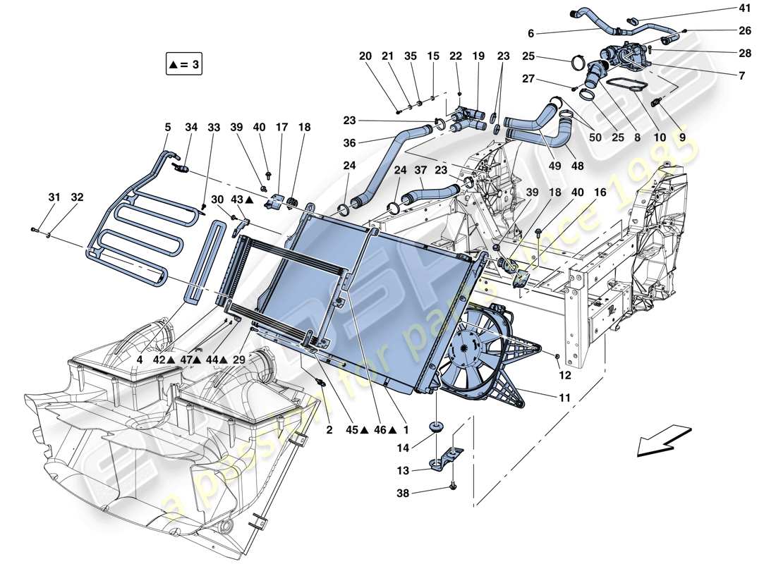 ferrari california t (europe) refrigeración: radiadores y conductos de aire diagrama de piezas