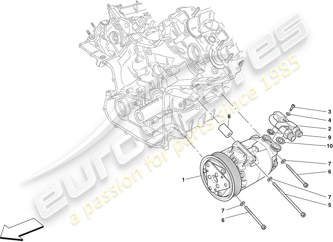 ferrari f430 coupe (europe) diagrama de piezas del compresor del sistema de ca