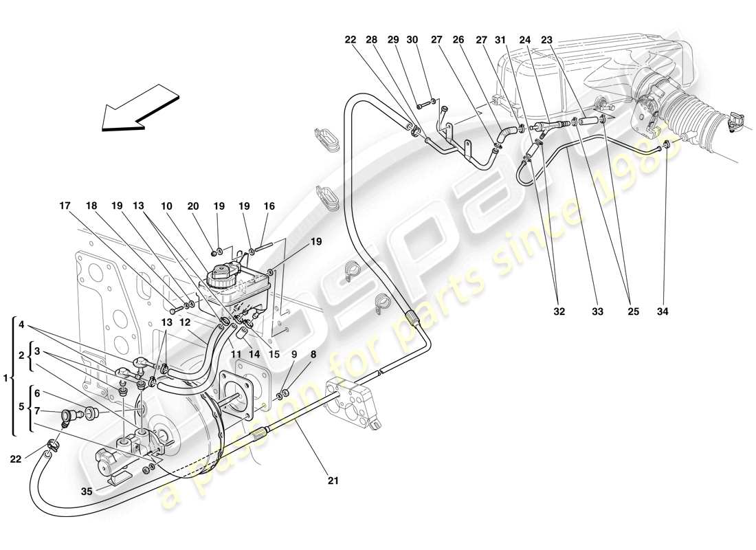 maserati mc12 frenos mandos hidráulicos y sistema refrenador diagrama de piezas