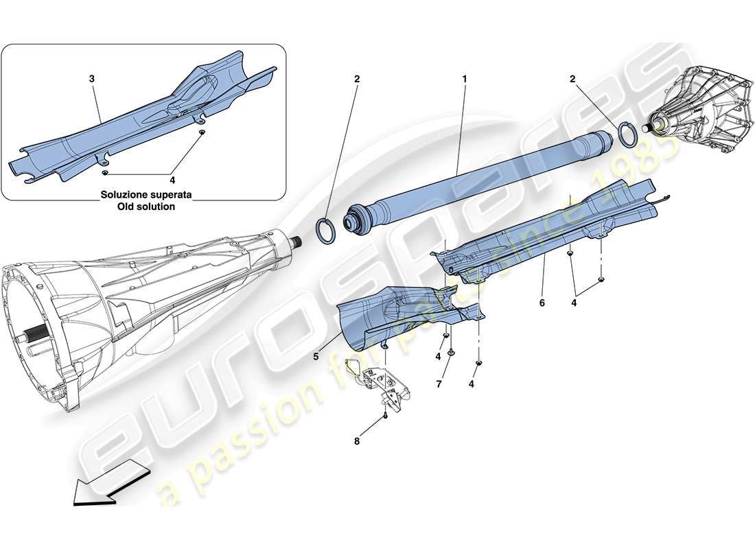 ferrari ff (rhd) diagrama de piezas de tubería de transmisión